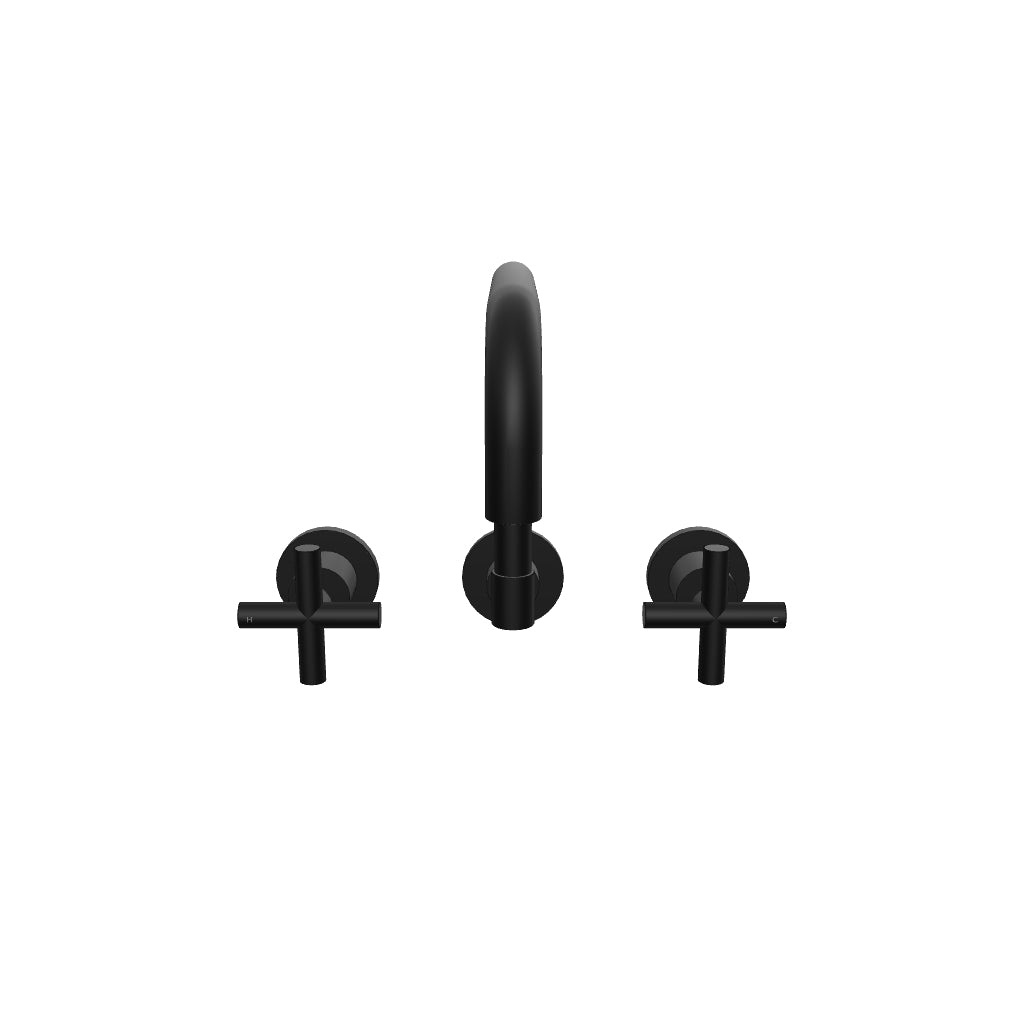 Clark Cross Wall Sink Set - Matte Black 3D Model - The Blue Space