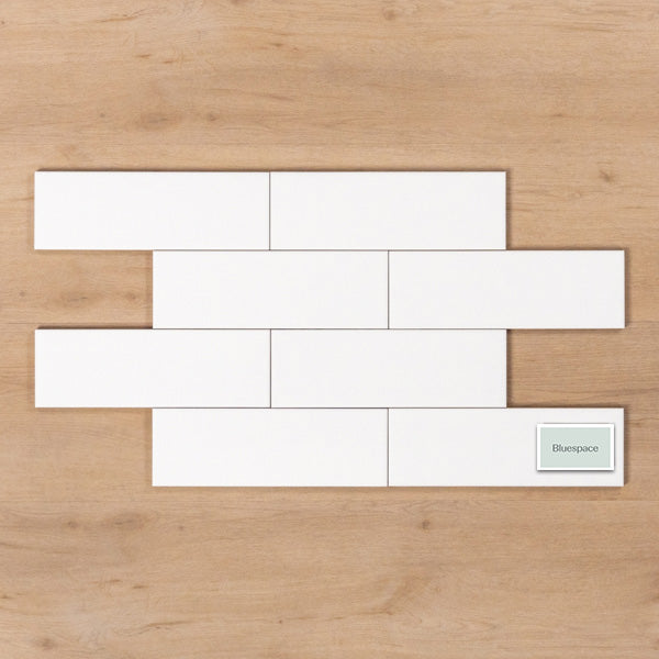 Wategos Gloss White 100x300mm Brick Pattern - The Blue Space
