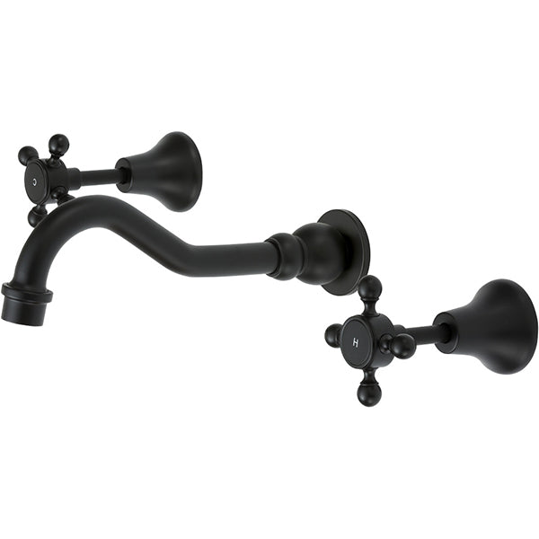 Fienza Lillian Shepherds Crook Bath Set - Matte Black