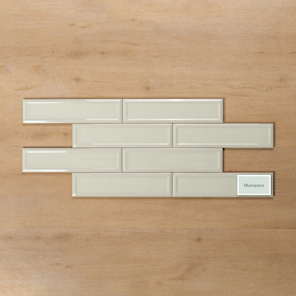 Whitehaven Green Gloss Frame Ceramic Subway Tile 68x280mm Brick Pattern - The Blue Space