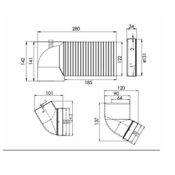 Technical Drawing: Zumi Vario Bend for Offsets over 180mm