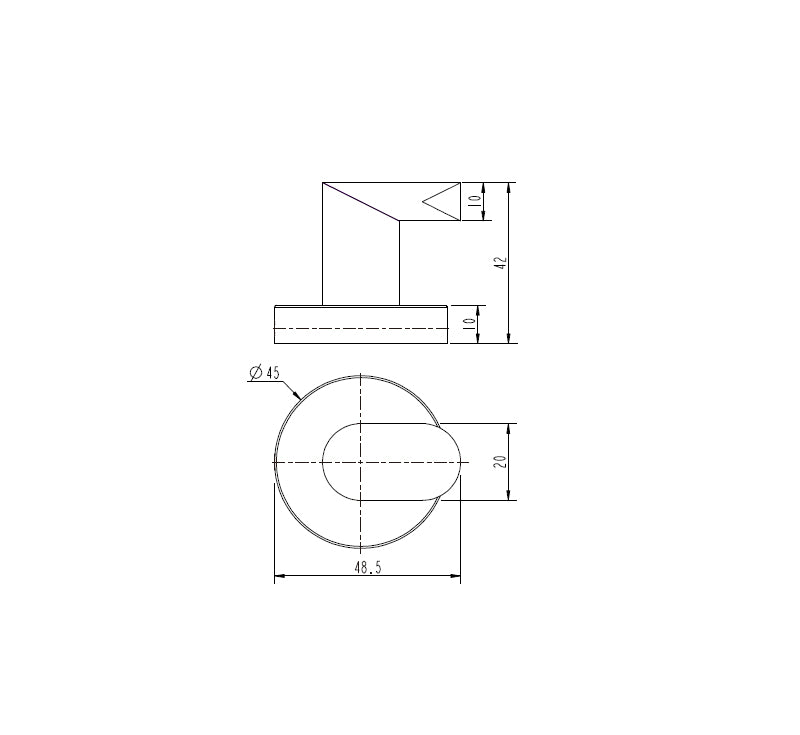 Technical Drawing: Eva Black Robe Hook Matte Black