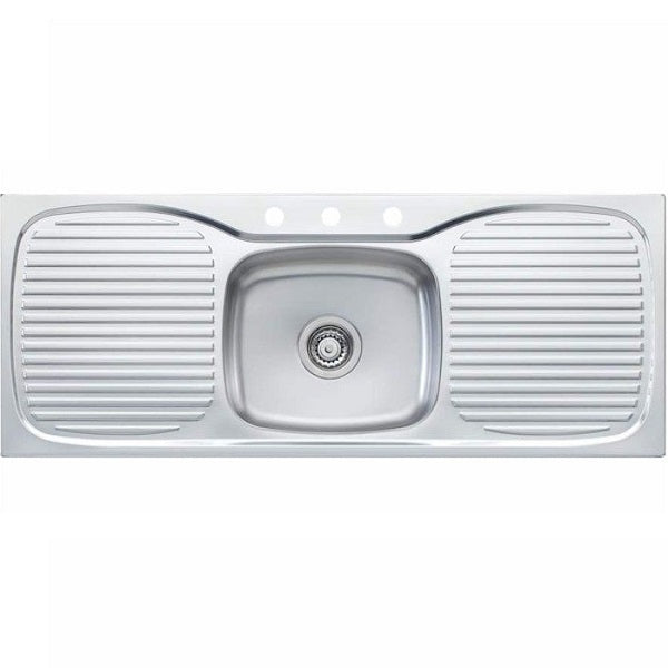 Oliveri Ultraform single bowl topmount sink dbl drainer 3TH - The Blue Space