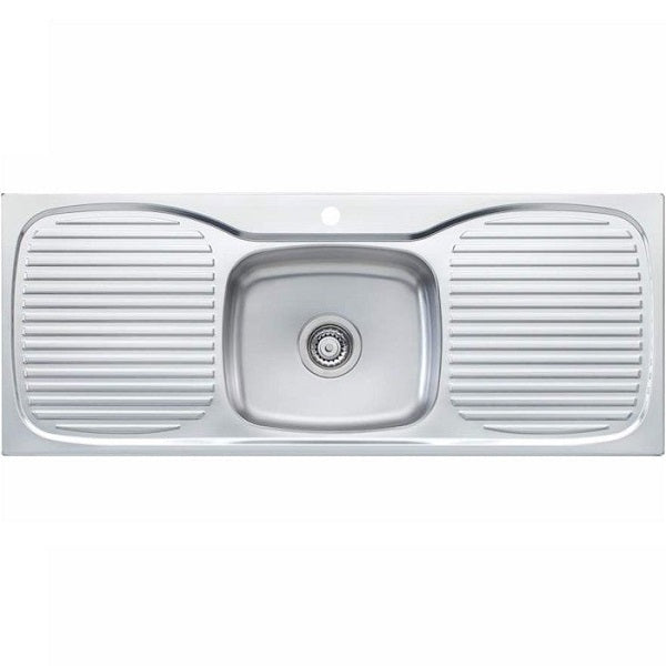 Oliveri Ultraform single bowl topmount sink dbl drainer 1TH - The Blue Space