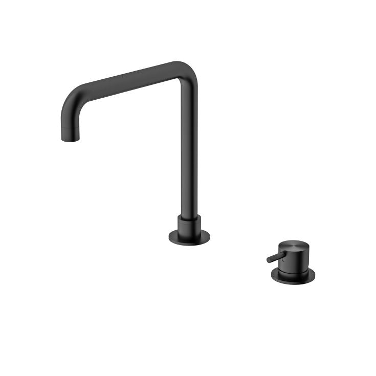 Nero Mecca Hob Basin Mixer Square Spout Gun Metal | The Blue Space