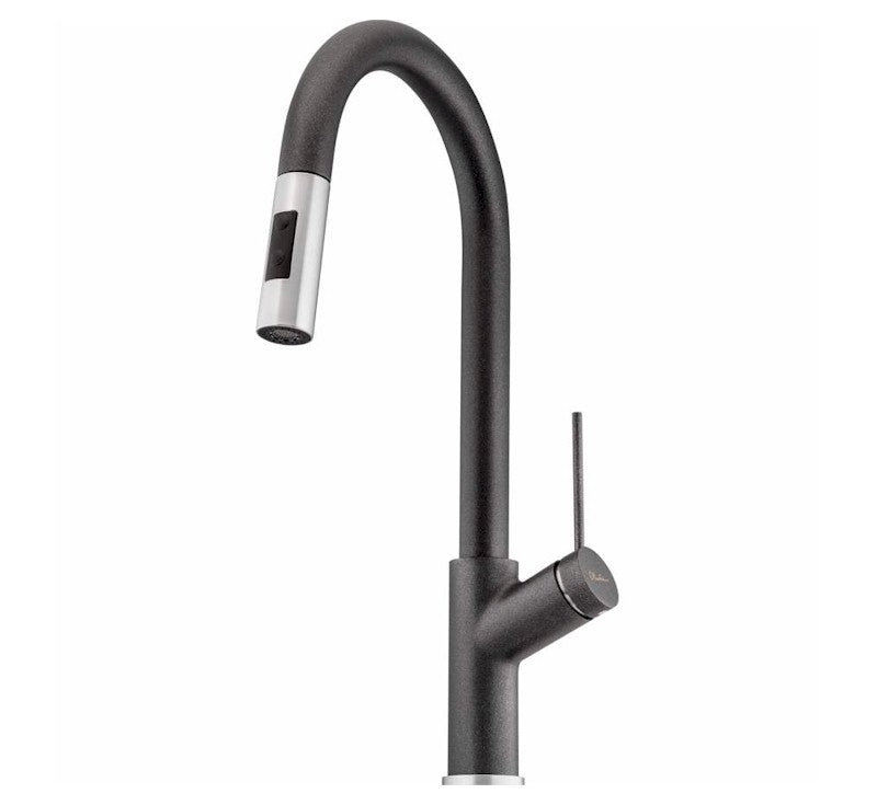 Vilo Pull Out Spray Mixer - Santorini Black - The Blue Space