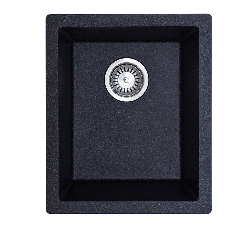 Modern National Como Single Bowl Granite Sink Black Finish - 380 x 460 x 194 | The Blue Space