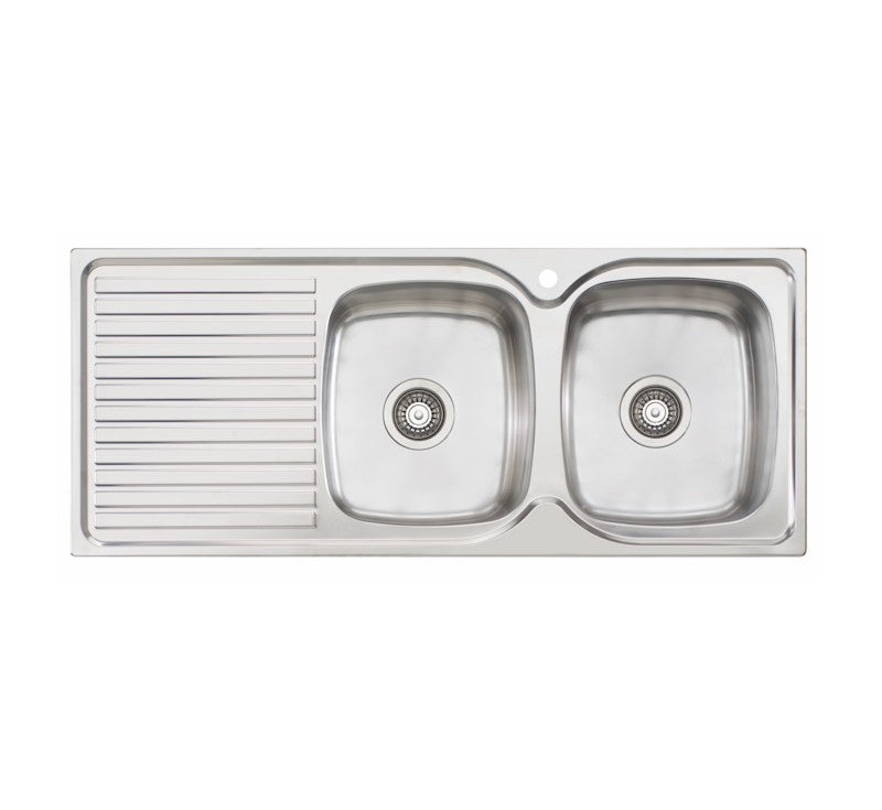 Oliveri Endeavour double bowl topmount sink L/H drainer 1THx