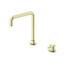 Nero Mecca Hob Basin Mixer Square Spout Brushed Gold | The Blue Space