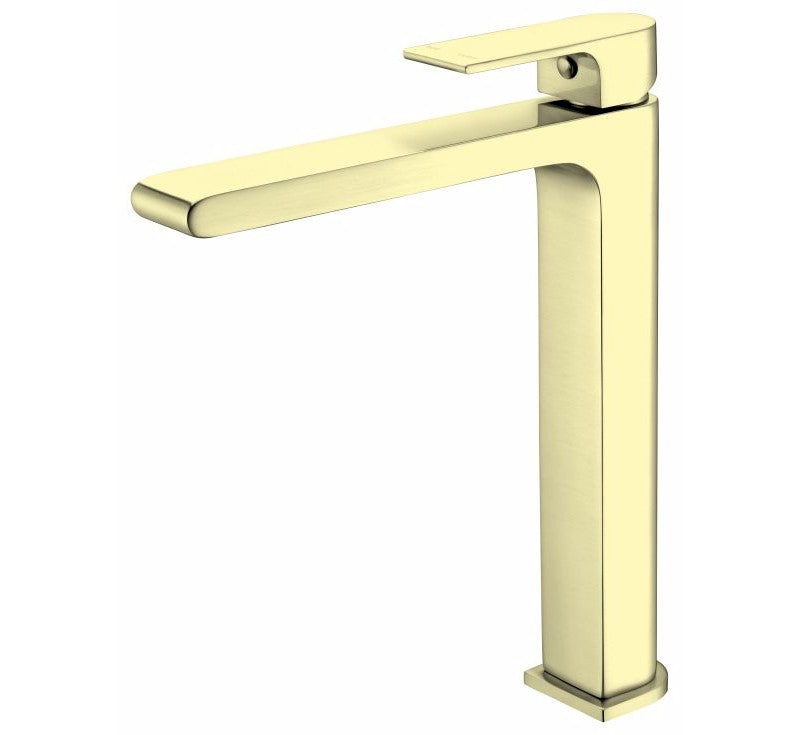 Nero Bianca Tall Basin Mixer Brushed Gold | The Blue Space