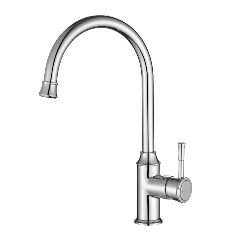 Modern National Montpellier Goose Neck Kitchen Mixer Chrome | The Blue Space