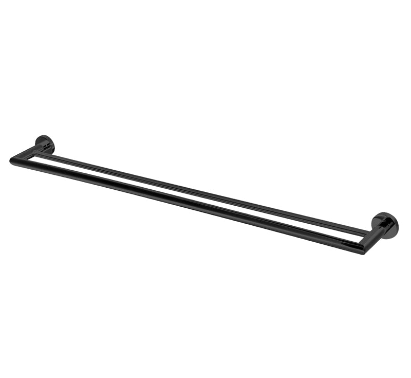 Modern National Eva Black Double Towel Rail Matte Black | The Blue Space