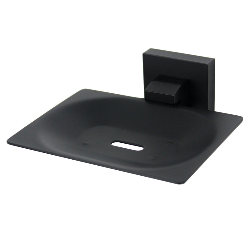 Modern National Luxe Black Soap Dish Matte Black | The Blue Space