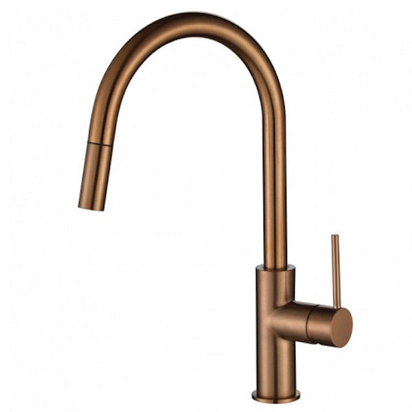 Modern National Star Mini Pull Out Kitchen Mixer PVD Champagne | The Blue Space