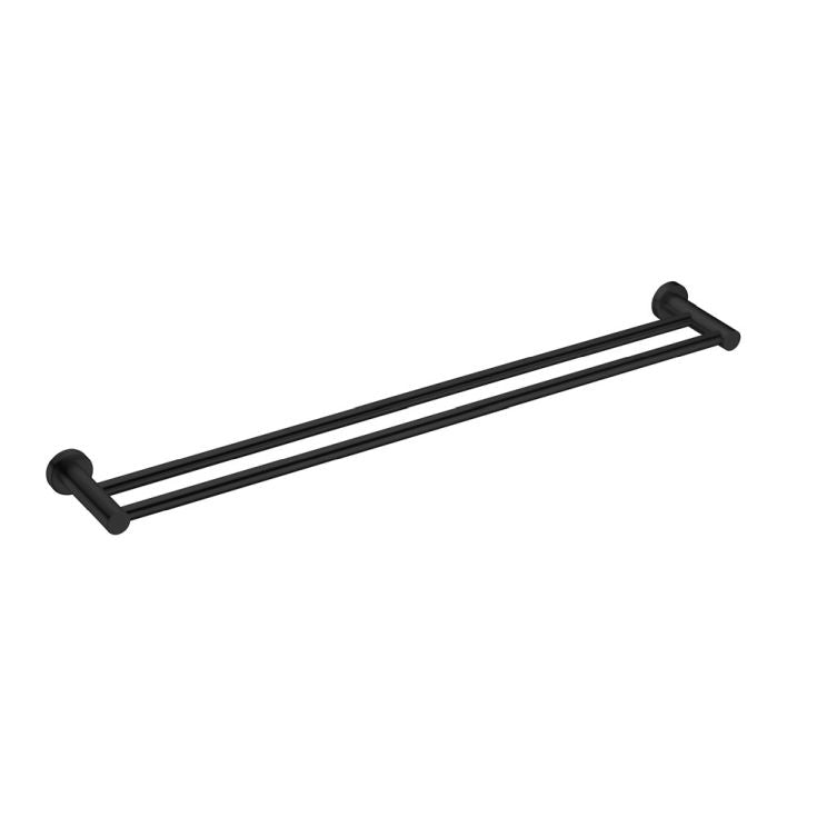 Nero Mecca Double Towel Rail 600mm Matte Black | The Blue Space