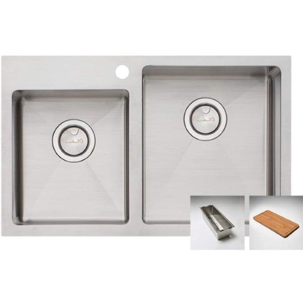 Oliveri Apollo 1 & 3/4 offset bowl sink 1TH L/H | The Blue Space