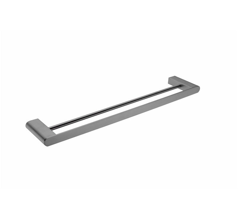 Nero Bianca Double Towel Rail 600mm Gun Metal Grey | The Blue Space