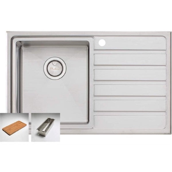 Oliveri Apollo single bowl sink with drainer 1TH R/H Drainer | The Blue Space