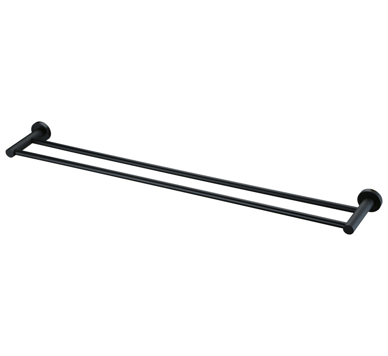 Modern National Mirage Double Towel Rail Matte Black | The Blue Space