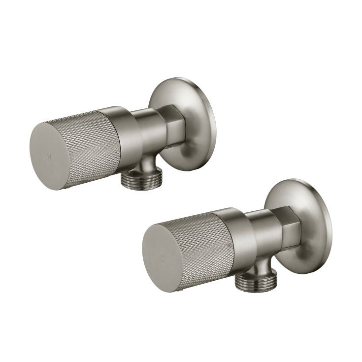 Modern National Cadence 1/4 Turn Washing Machine Stops Brushed Nickel | The Blue Space