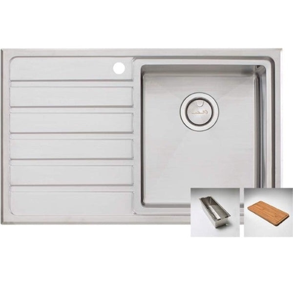 Oliveri Apollo single bowl sink with R/H drainer 1TH L/H | The Blue Space