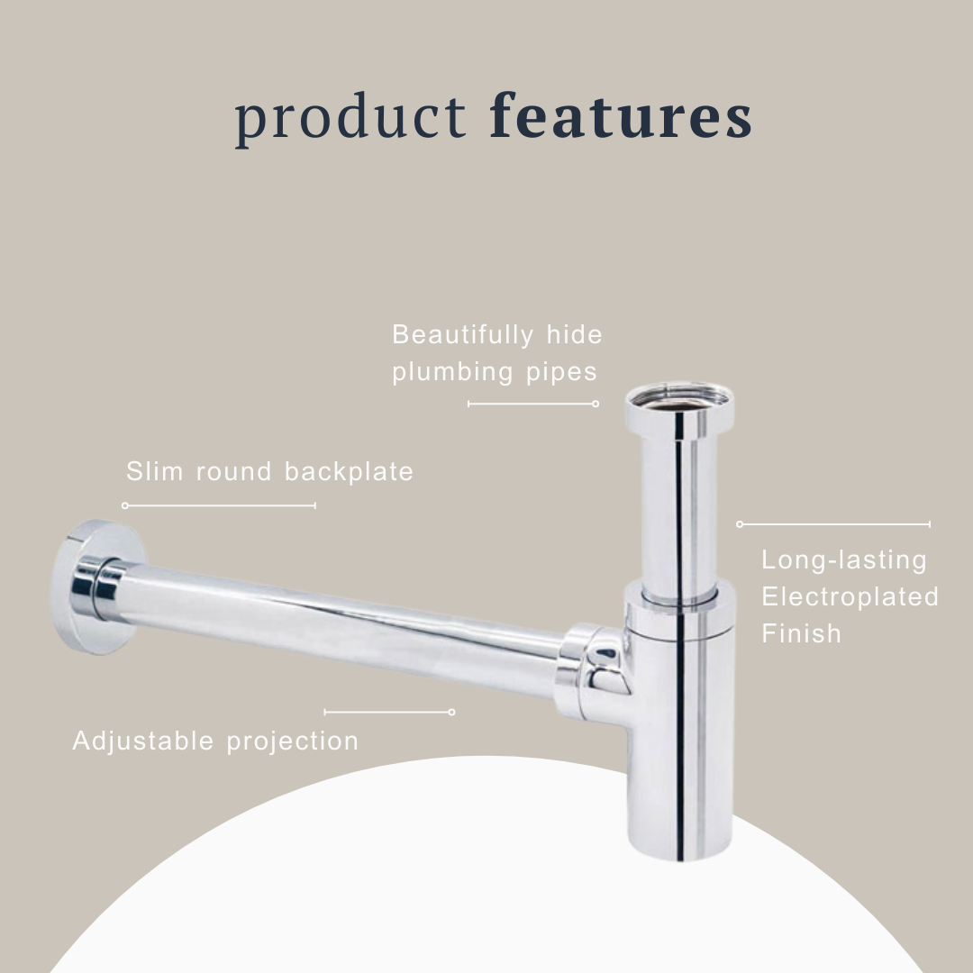 Indigo Ciara Bottle Trap 40mm Chrome product features | The Blue Space