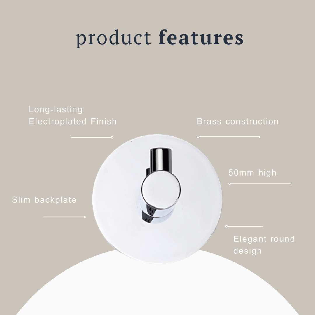 Indigo Ciara Robe Hook Chrome features | The Blue Space