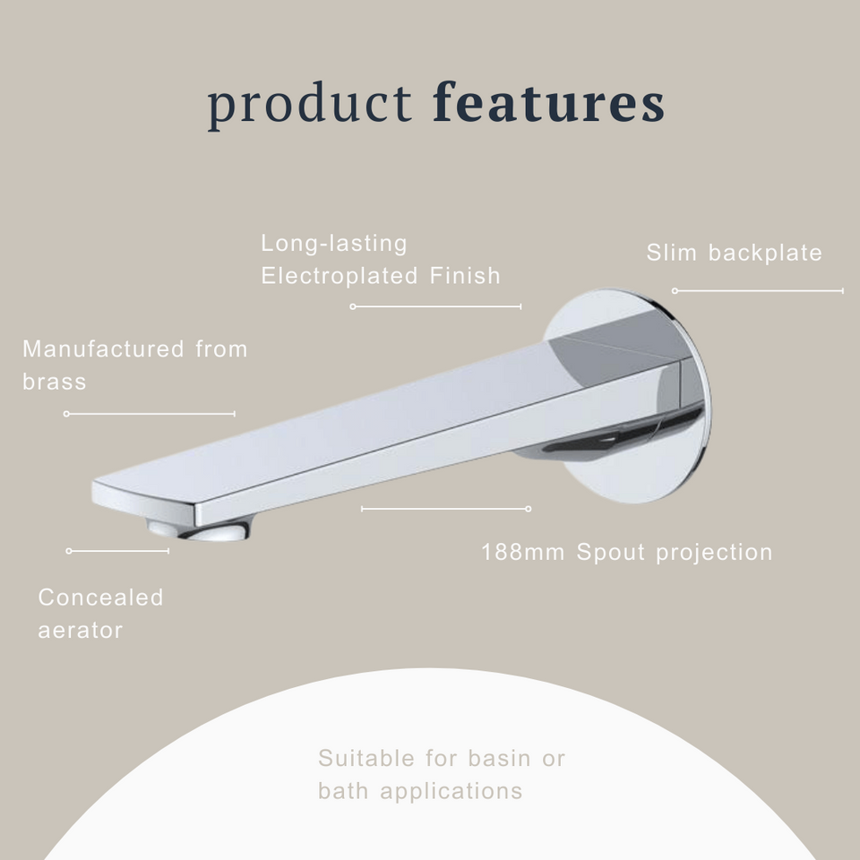Indigo Savina Bath/Basin 180mm Spout Chrome