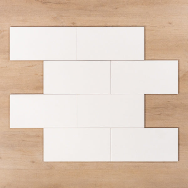 Flinders Satin White 200x400mm Brick Pattern - The Blue Space