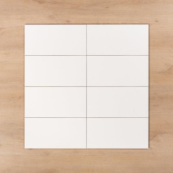 Flinders Satin White 200x400mm Straight Pattern - The Blue Space