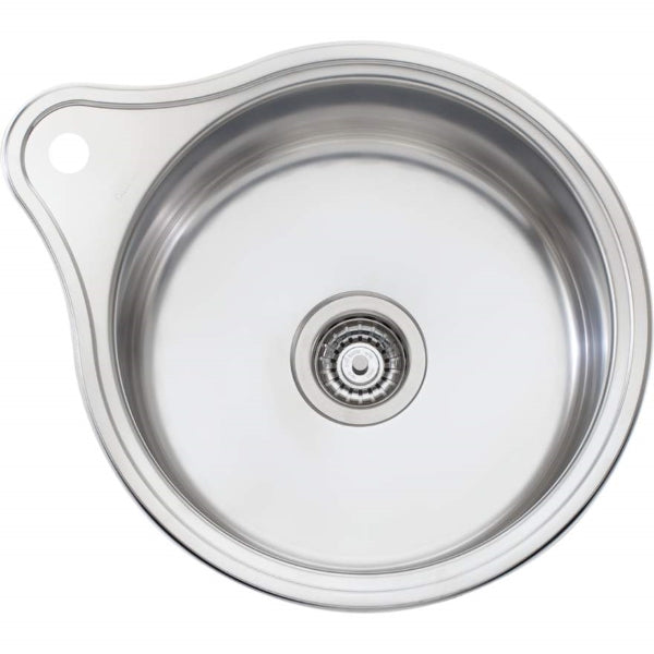 Oliveri Solitaire round bowl topmount sink with tap landing