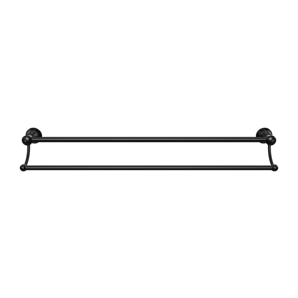 Fienza Lillian Double Towel Rail - Matte Black 800mm Augmented Reality - The Blue Space