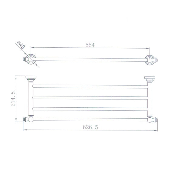 Technical Drawing: Medoc Bathroom Shelf Assorted Finishes