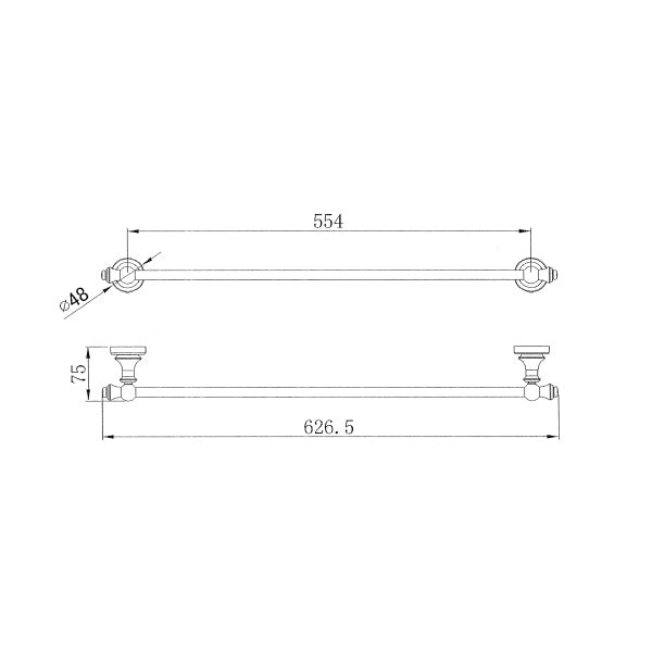 Medoc Single Towel Rail Assorted Finishes | The Blue Space