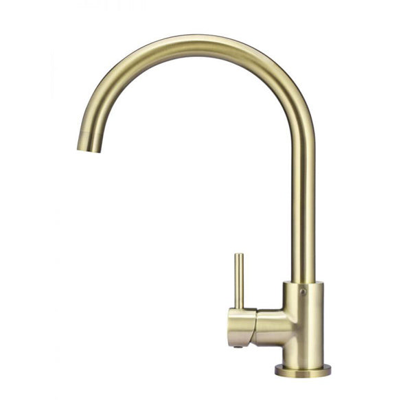 Meir Round Kitchen Mixer - Tiger Bronze Side View The Blue Space