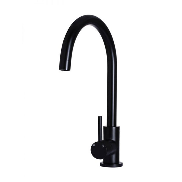 Meir Round Kitchen Sink Mixer Tap Black - The Blue Space