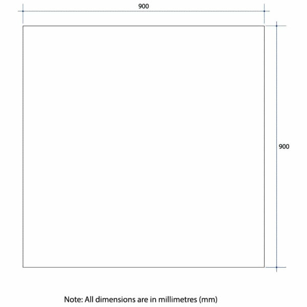 Technical Drawing: MS9090GT Thermogroup Rectangle Bevel Edge Mirror