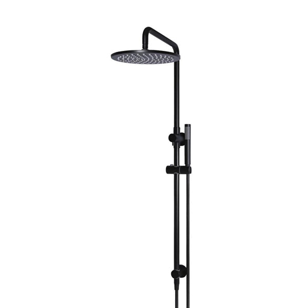 Meir Round Combination Shower Rail 300mm Rose & Hand Shower - Matte Black showers at the blue space