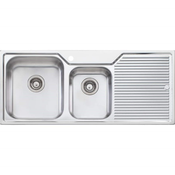 Oliveri Nu-Petite 1 & 3/4 bowl topmount sink R/H drainer 1TH - The Blue Space