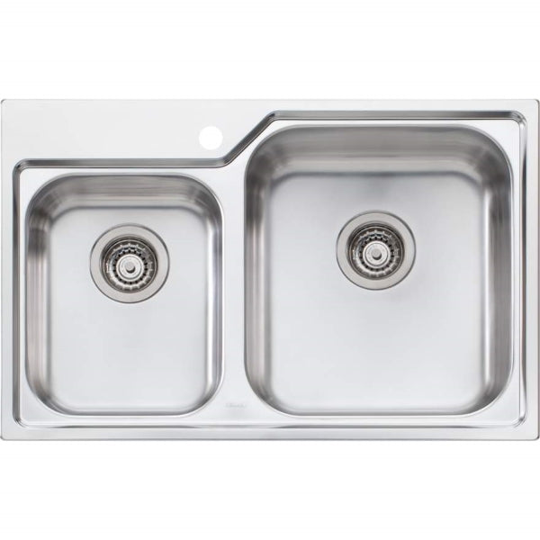 Oliveri Nu-Petite 1 & 3/4 L/H bowl topmount sink 1TH - The Blue Space