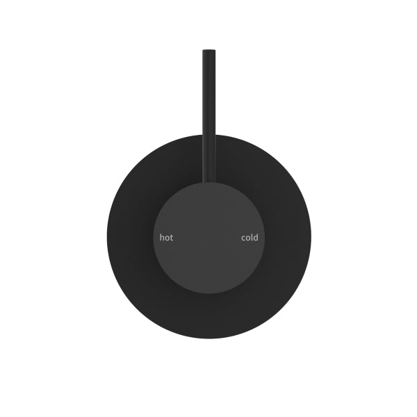 Nero Mecca Shower Mixer Handle Up Matte Black Front View | The Blue Space