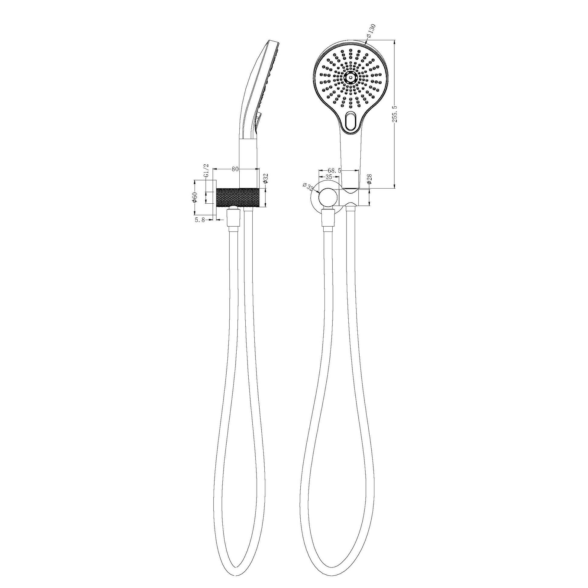 Technical Drawing: Opal Shower Bracket Brushed Nickel