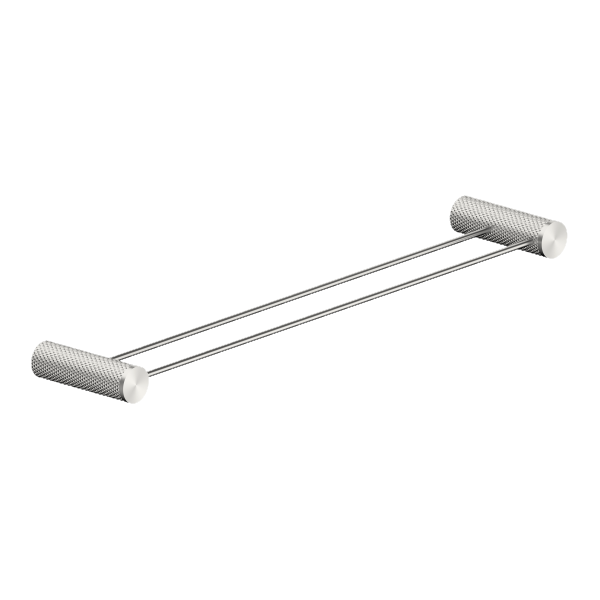Nero Opal Double Towel Rail 600mm Brushed Nickel