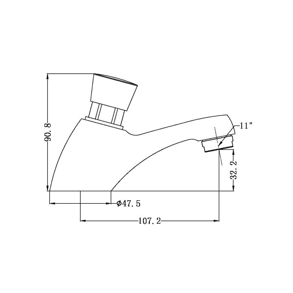 Technical Drawing: Nero Commercial Auto Stop Taps