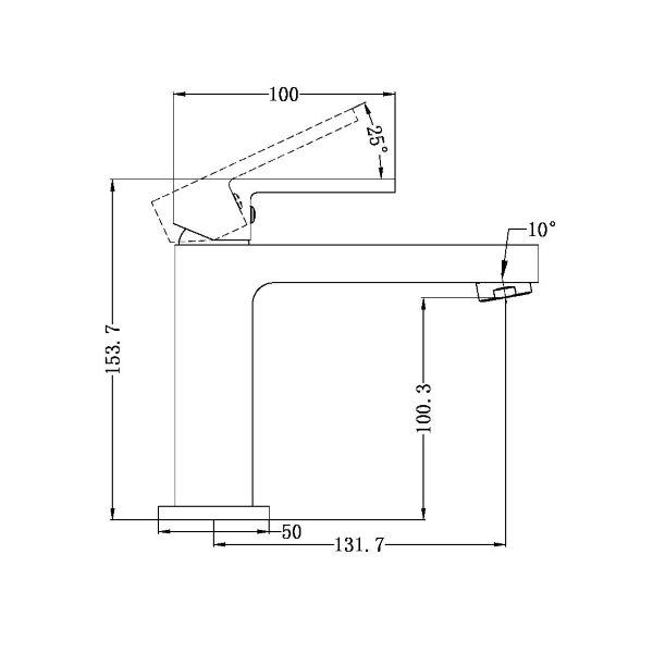 Technical Drawing: Nero Ecco Basin Mixer Chrome