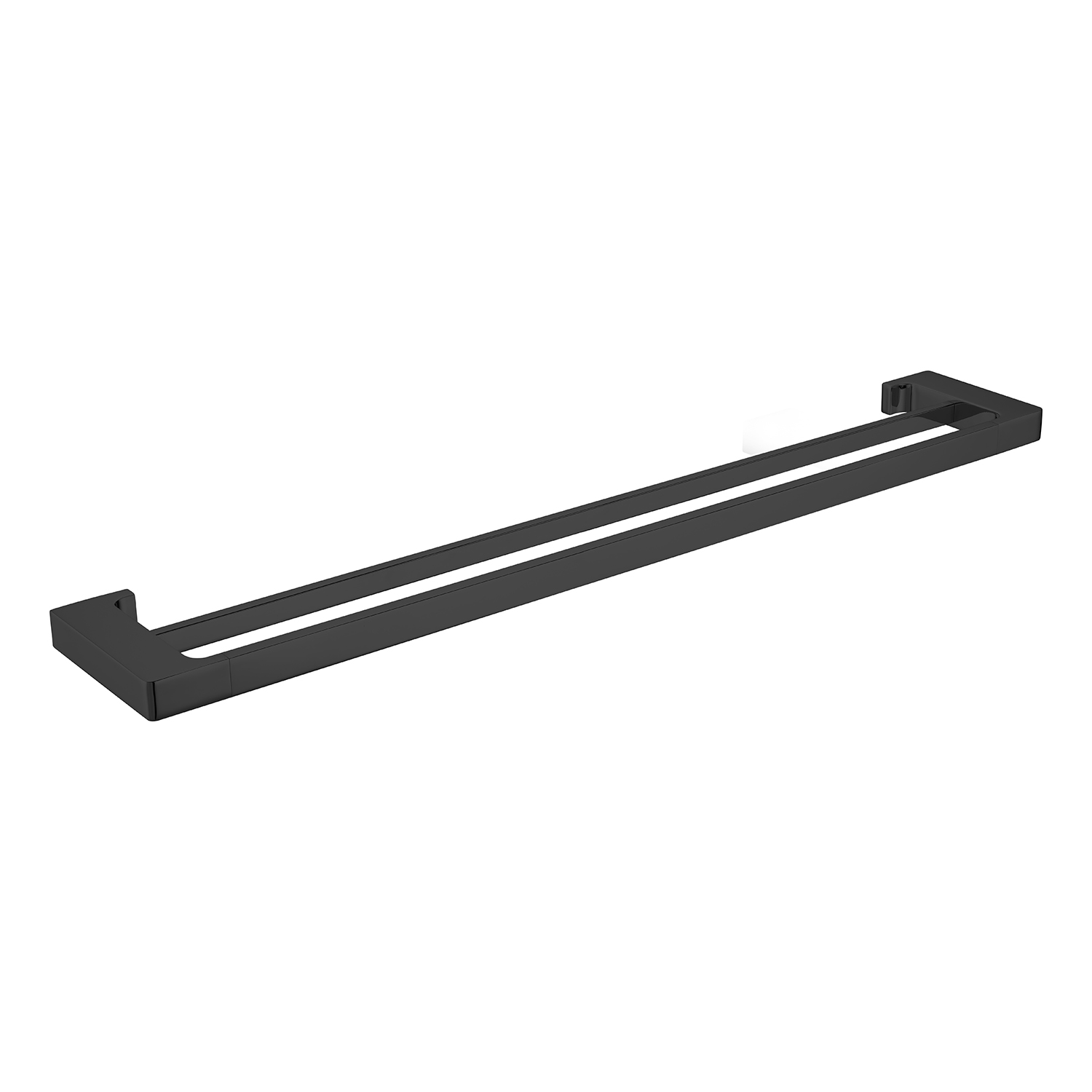 Nero Pearl/Vitra Double Towel Rail 800mm Matte Black | The Blue Space