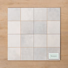 Madrid Scored White Gloss Cushioned Edge Ceramic Wall Tile 243x243mm Straight Pattern - The Blue Space