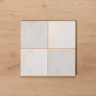 Madrid Scored White Gloss Cushioned Edge Ceramic Wall Tile 243x243mm - The Blue Space