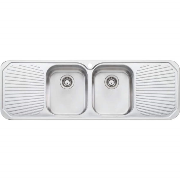 Oliveri Petite double bowl topmount sink w dbl drainer 1TH - The Blue Space