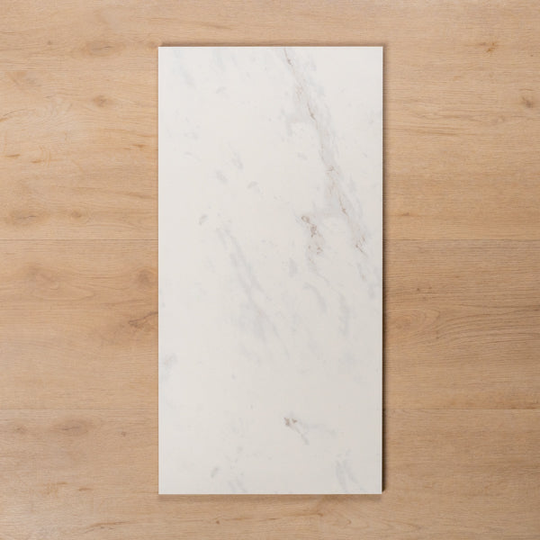 Paradise Calacatta Satin Rectified Ceramic Tile 300x600mm - The Blue Space